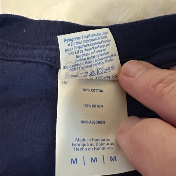 PORT & COMPANY 100% Cotton “Oh Shift” Navy Blue Biking Theme Tee Mens Size M - Picture 4 of 5